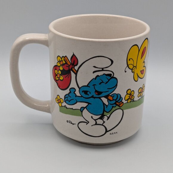 Vintage 1981 Smurf "Have a Happy Day!" Mug - Picture 3 of 7